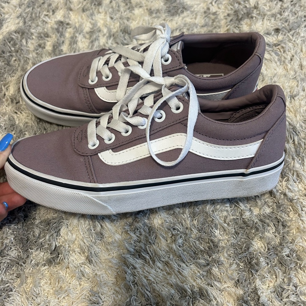 Vans Purple and White Canvas Shoes